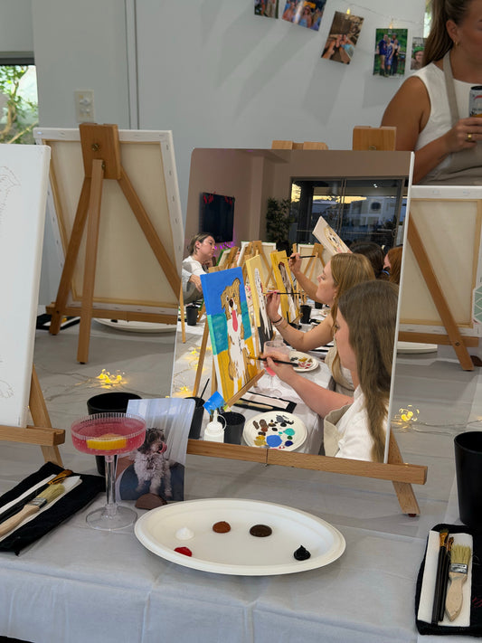 Paint Your Pet Hens Party in Broadbeach | Airbnb Paint & Sip