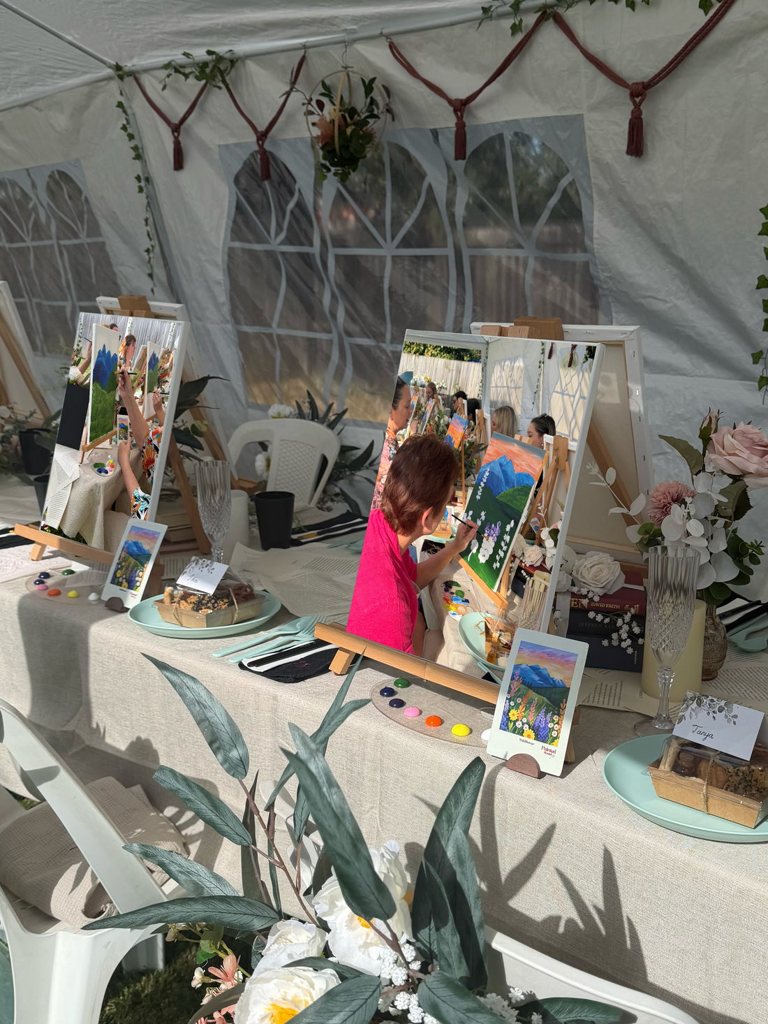 Bridal Shower Paint & Sip in Wagtail | Wildflower Paint & Sip