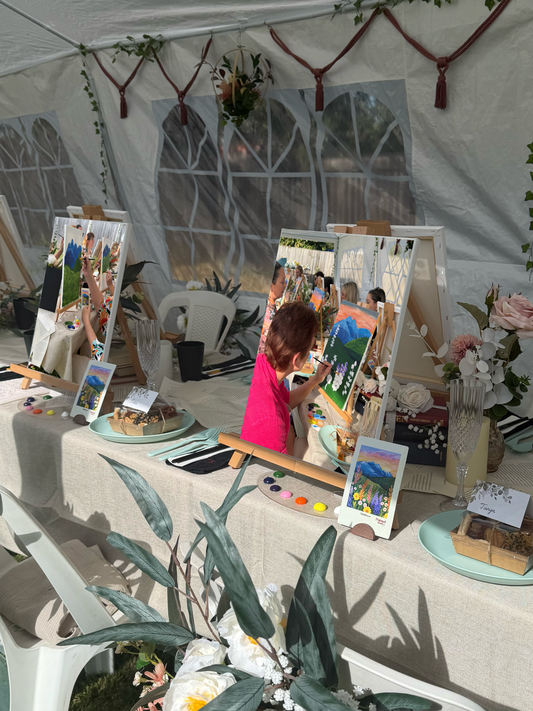 Bridal Shower Paint & Sip in Wagtail | Wildflower Paint & Sip