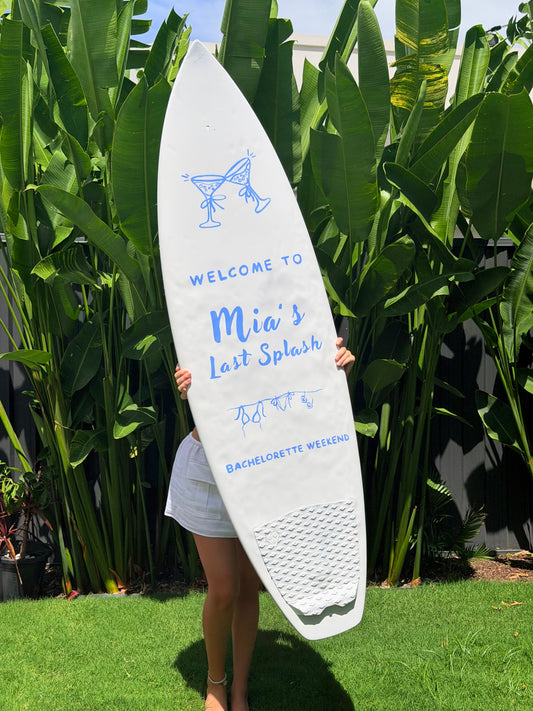 Custom Hens Party Sign Gold Coast | Personalised “Last Splash” Design